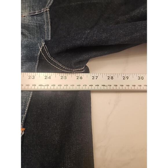 Akademiks Jean Jacket Mens 3XL Blue Denim Button Up Long Sleeve Y2K Hiphop - Picture 8 of 14